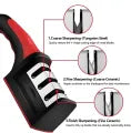 4-in-1 Manual Knife & Scissor Sharpener – Adjustable Kitchen Blade Sharpening Tool with Coarse & Fine Slots