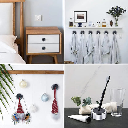 3PCS Dishcloth Clips Self Adhesive Wall Hooks Towel Gloves Holder Kitchen White