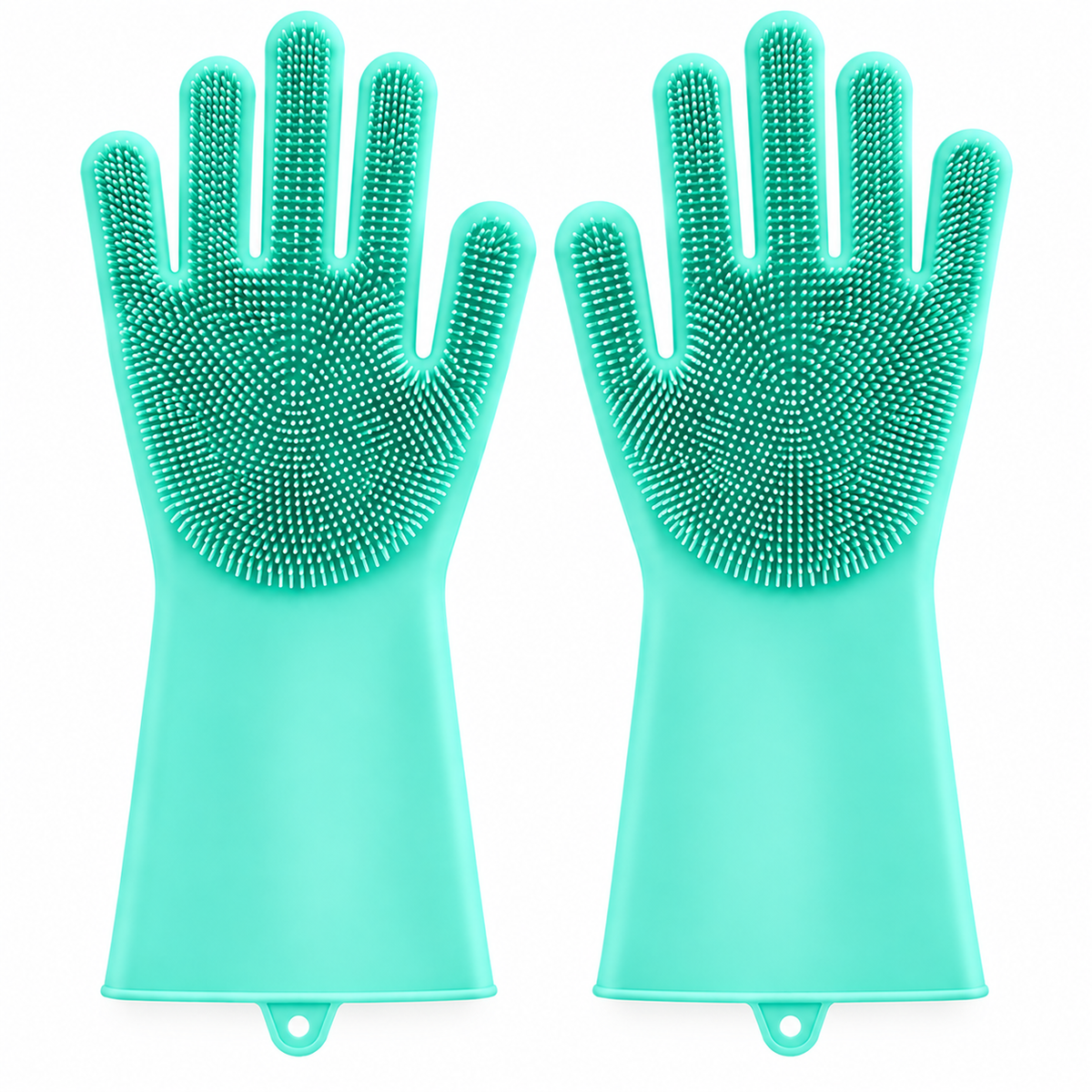 Silicone Dishwashing Gloves Scrubber Reusable Cleaning Gloves Kitchen Bathroom