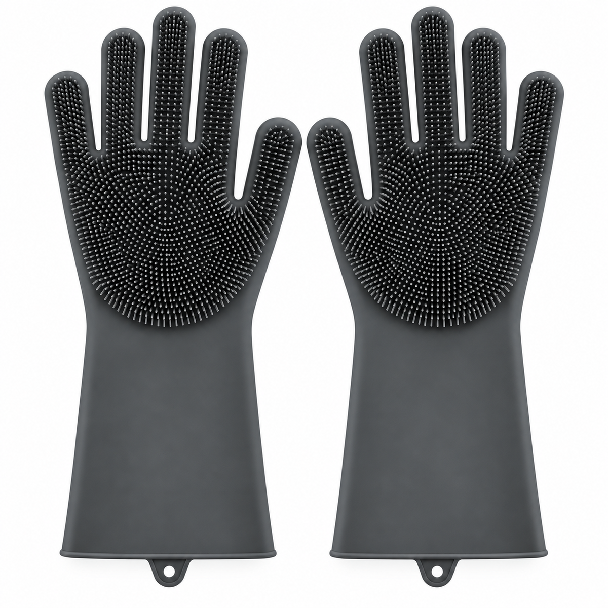 Silicone Dishwashing Gloves Scrubber Reusable Cleaning Gloves Kitchen Bathroom