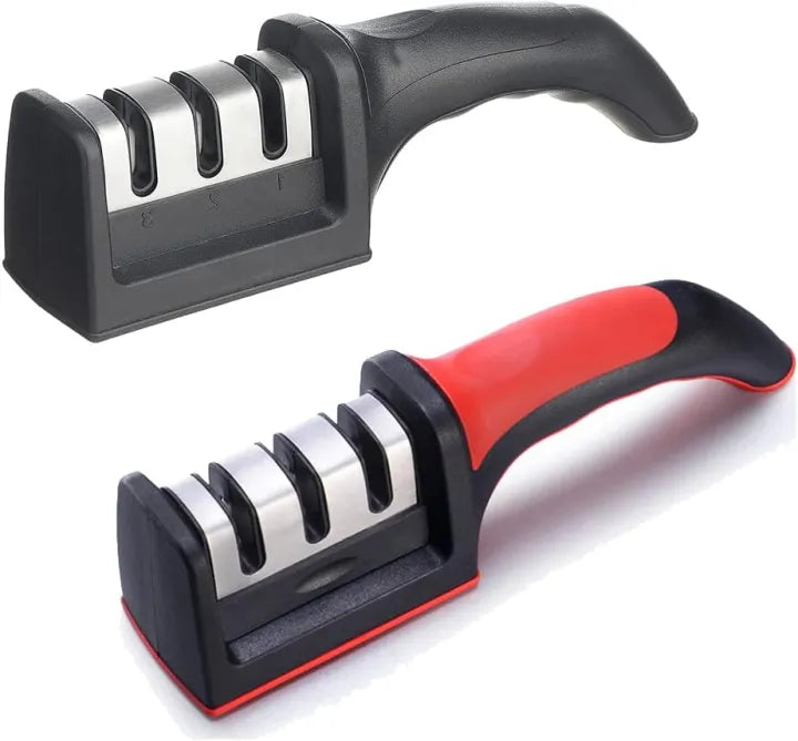 4-in-1 Manual Knife & Scissor Sharpener – Adjustable Kitchen Blade Sharpening Tool with Coarse & Fine Slots