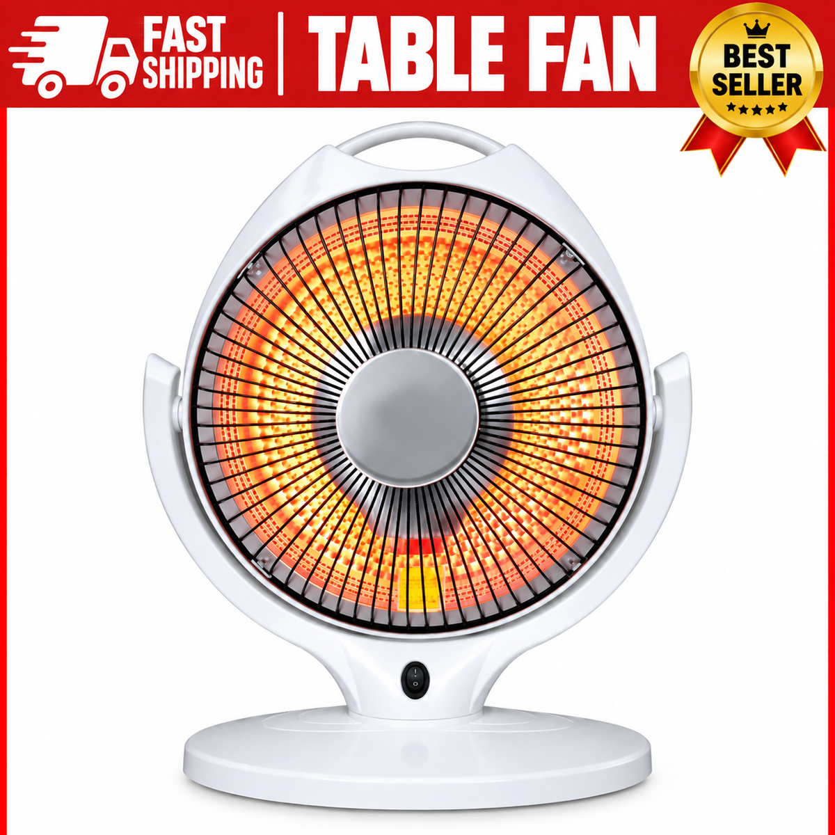 Sun Halogen Electric Dish Heater 300/600W | Portable Electric Hot Plate | 2 Heat Settings with Overheat Protection | 220V | White