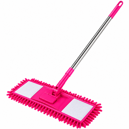 Flat Microfiber Floor Mop | Wet & Dry Floor Cleaning Mop | Washable Dust Mop with Telescopic Handle | Tile, Marble, Wood & Laminate