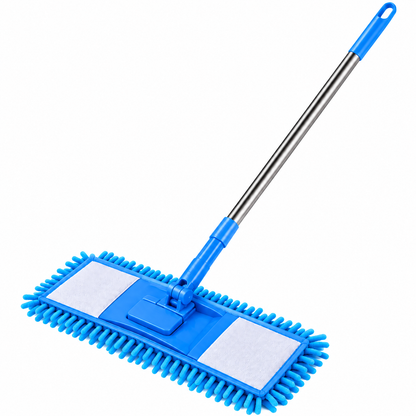 Flat Microfiber Floor Mop | Wet & Dry Floor Cleaning Mop | Washable Dust Mop with Telescopic Handle | Tile, Marble, Wood & Laminate