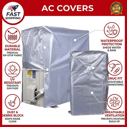 Universal AC Dust Cover for Indoor & Outdoor Unit – Reusable Parachute Fabric Air Conditioner Cover